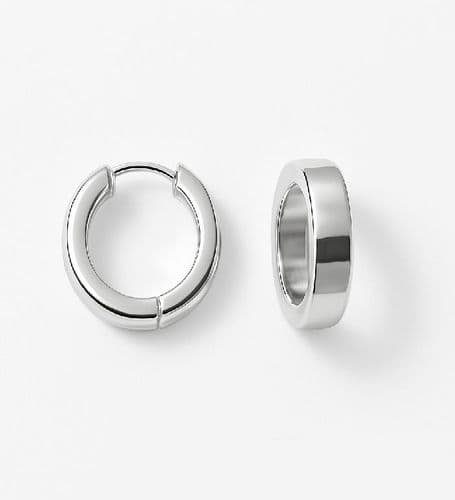 Exclusive 925 Sterling Silver Hand-Crafted Designer Hoop Earrings, 7mm Width