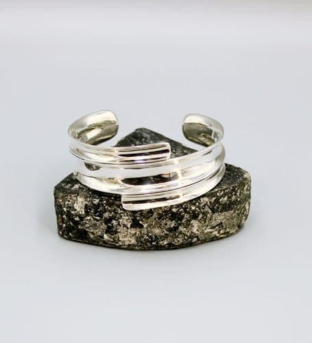 Exclusively Designed and Handcrafted 925 Solid Sterling Silver Polished Cuff Bangle