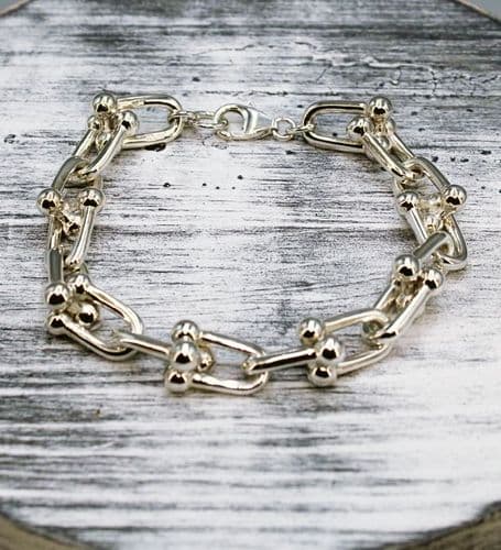 Exquisite 925 Sterling Silver Designer Inspired Bracelet,  Crafted  For a Solid Luxurious Piece