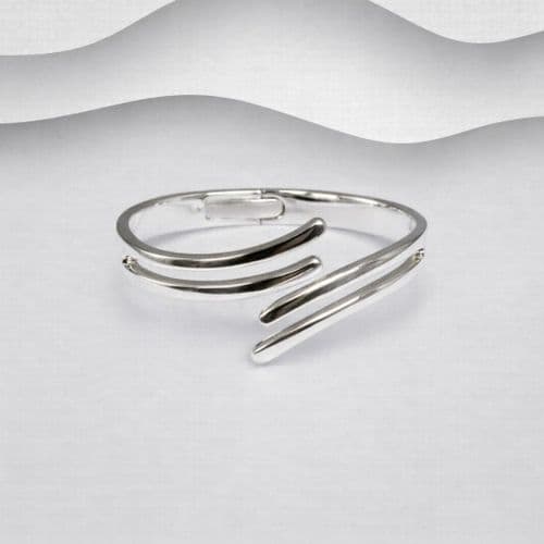 Hand Crafted Bangle: 925 Solid Sterling Silver Hinged Bangle. An Exclusive Design