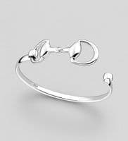 Hand Crafted Medium Size 925 Sterling Silver Horse Snaffle Bangle - Lowest Price at this weight 25gm