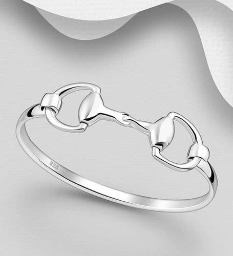 Hand Crafted Medium Size 925 Sterling Silver Horse Snaffle Bangle - Lowest Price at this weight 25gm
