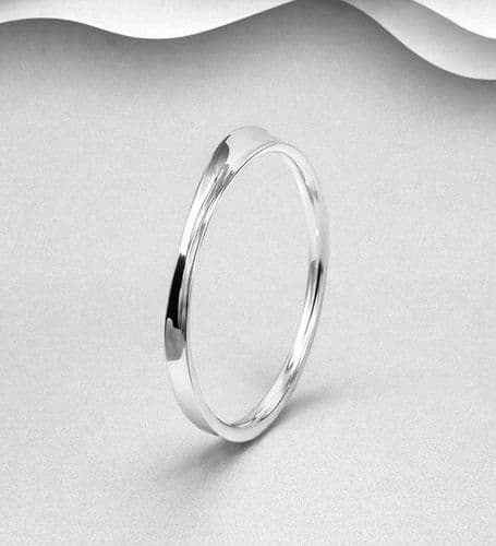 Solid 925 Sterling Silver Designer Inspired Sculpted Bangle: Exclusive