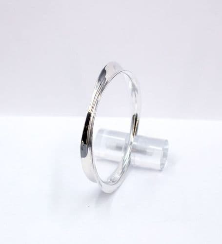 Solid 925 Sterling Silver Designer Inspired Sculpted Bangle: Exclusive