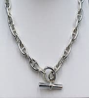 Solid 925 Sterling Silver Hand Crafted Designer Necklace - Hermes Style