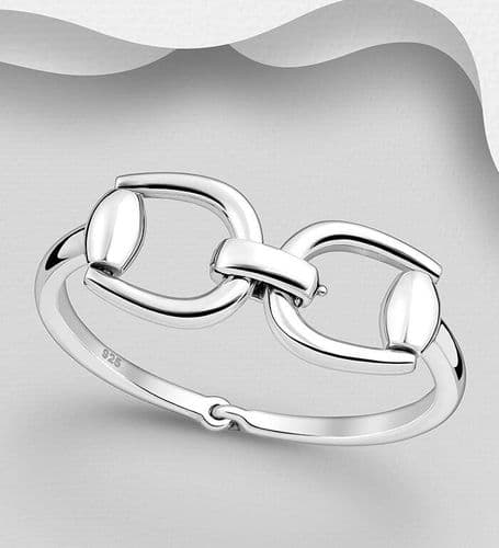 Solid 925 Sterling Silver Hand Crafted Exclusive Horse Snaffle Bracelet That Opens
