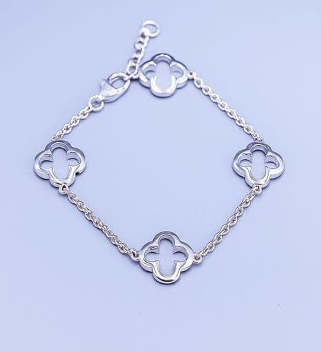 Solid 925 Sterling Silver Van Cleef Inspired Linked Bracelet - Exclusive