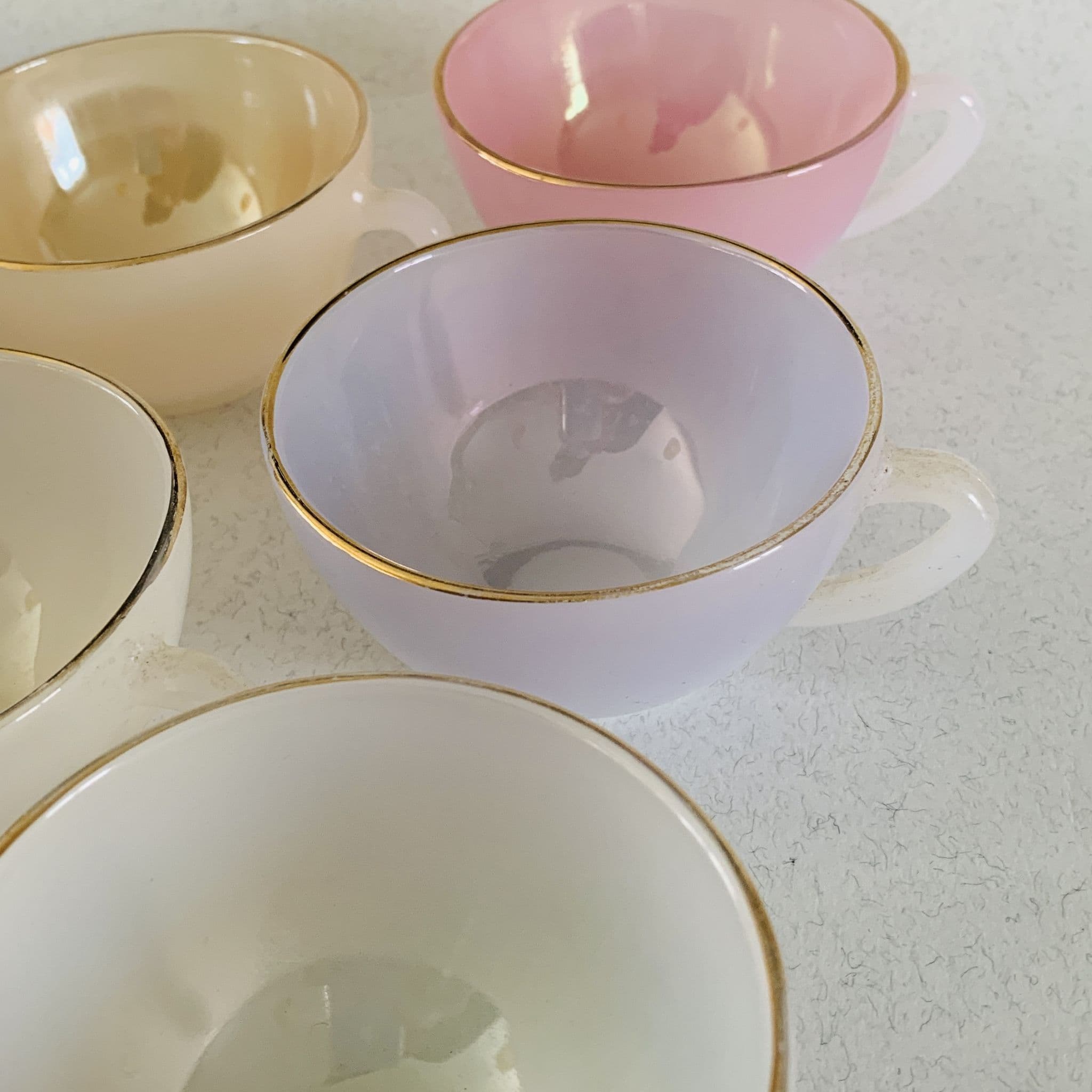 Arcopal France Harlequin Glass Tea Coffee Cup x 9