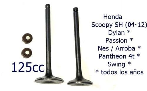 Válvulas Honda sh 125 (01/12) Dylan Passion Arroba