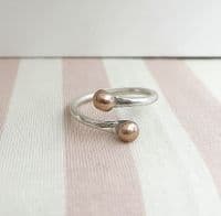 Adjustable Silver & Copper Ring