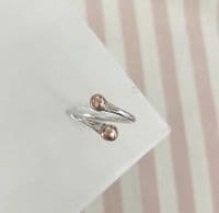 Adjustable Silver & Copper Ring