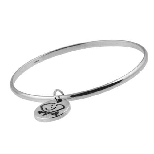 Artwork Charm And Smooth Bangle