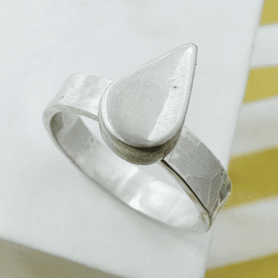 Ashes Tear Drop Capsule Ring