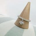 Ball Ring With Dangle Heart