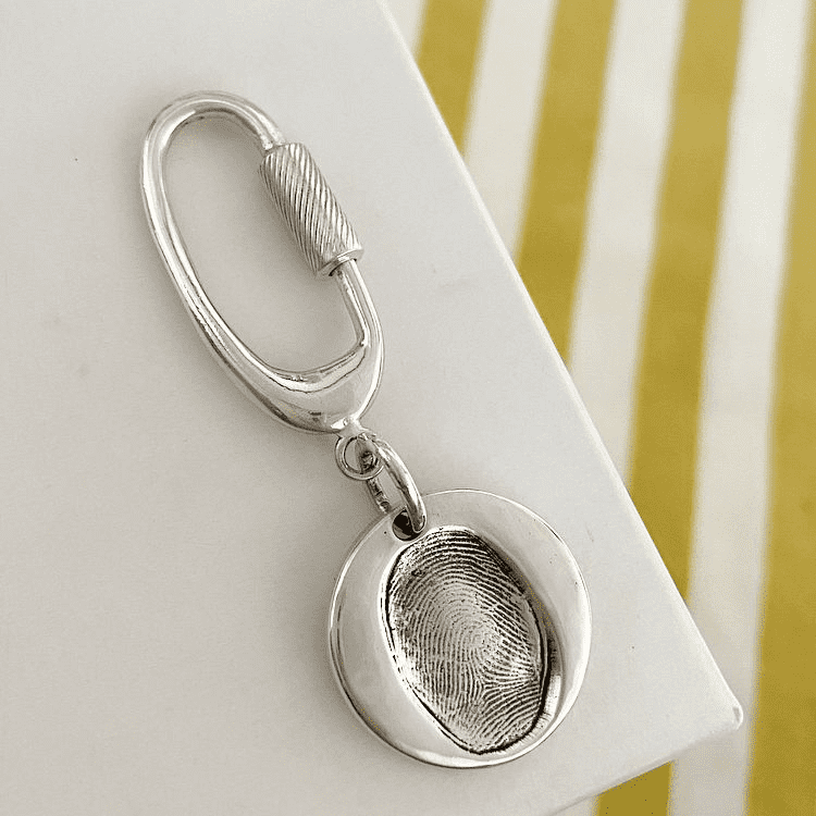 Circle Fingerprint Key Ring