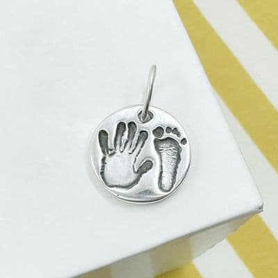 Circle Hand And Foot Print Charm