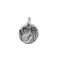 Circle Hand And Foot Print Necklace