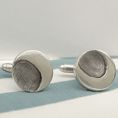 Circle Partial Fingerprint Cufflinks