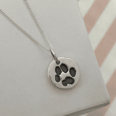 Circle Paw Print Necklace