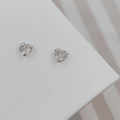 Cubic Zirconia Heart Studs