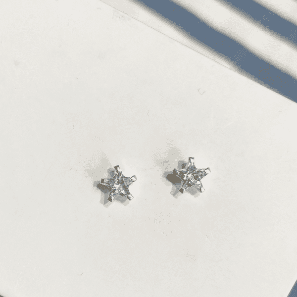 Cubic Zirconia Star Studs