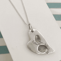 Double Folk Heart Fingerprint Necklace
