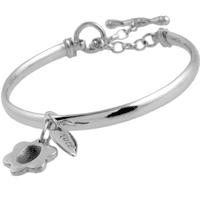 Flower Fingerprint Charm And Leaf Tag