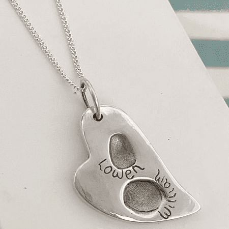 Folk Heart Fingerprint Necklace