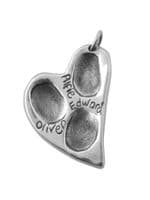 Folk Heart Fingerprint Pendant