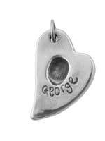 Folk Heart Fingerprint Pendant