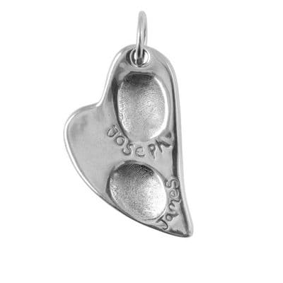 Folk Heart Fingerprint Pendant