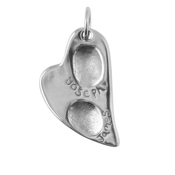 Folk Heart Fingerprint Pendant