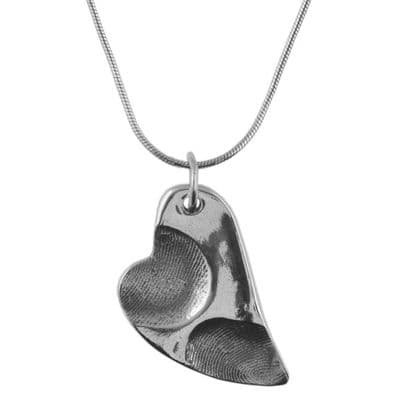Folk Heart Partial Fingerprint Necklace
