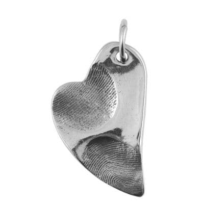 Folk Heart Partial Fingerprint Pendant