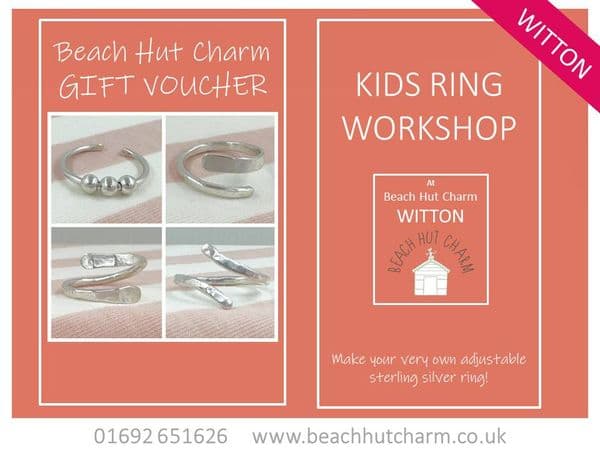 HALF TERM Kids Ring Workshop, Wed 27th  May, 10am - 12pm, BEACH HUT CHARM