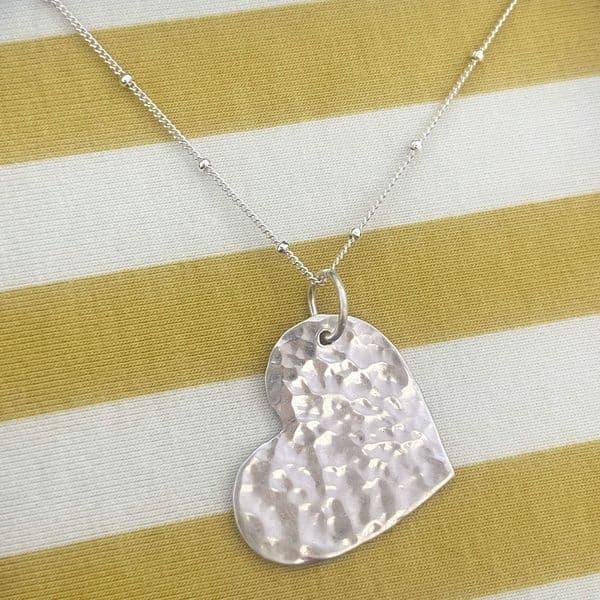 Hammered Heart Necklace
