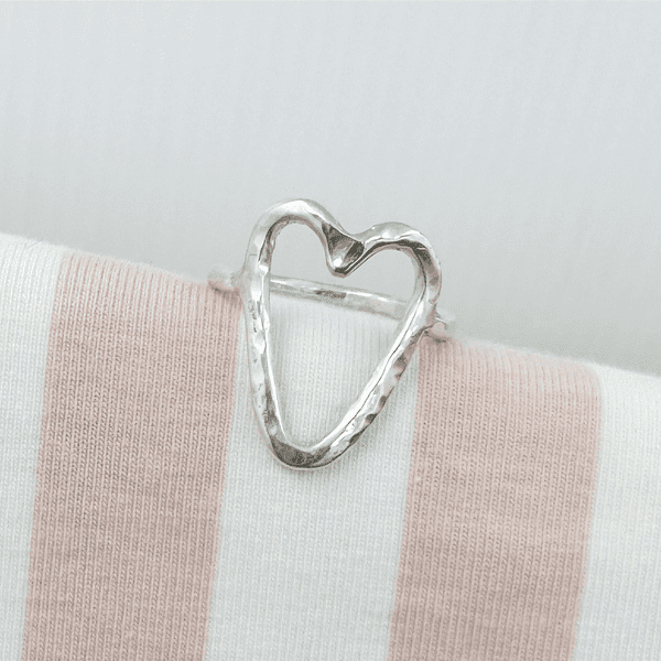 Hammered Heart Ring