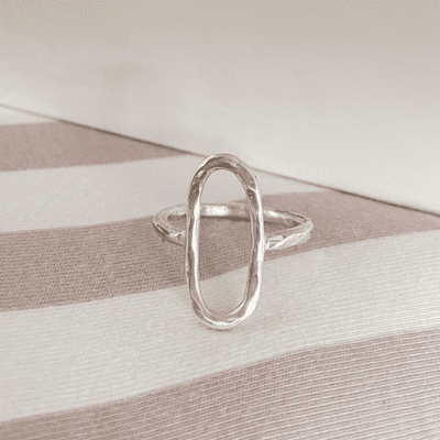 Hammered Oval Ring