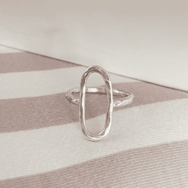 Hammered Oval Ring