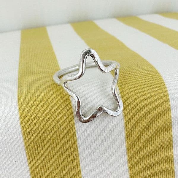 Hammered Star Ring