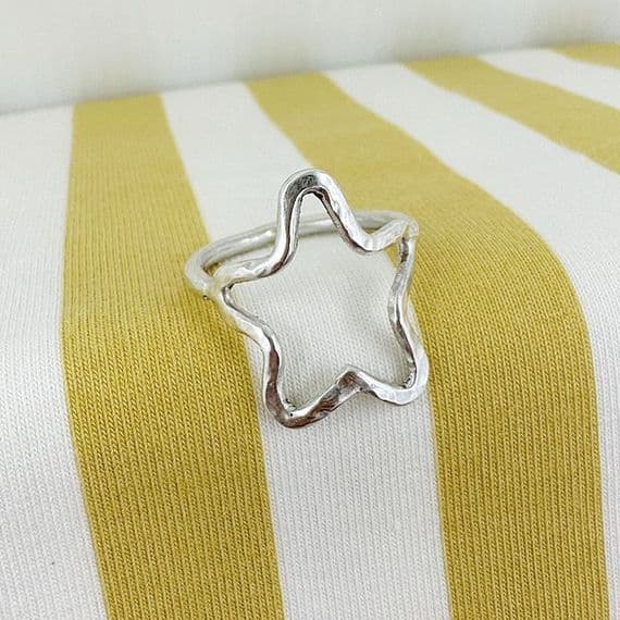 Hammered Star Ring