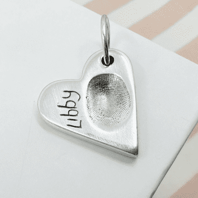 Heart Fingerprint Charm