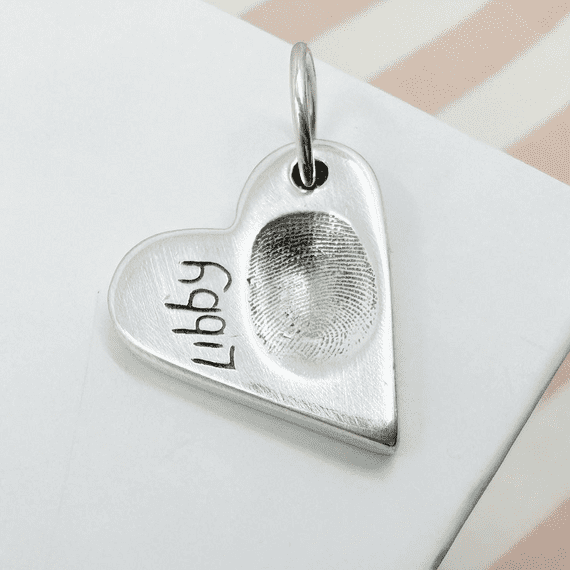 Heart Fingerprint Charm