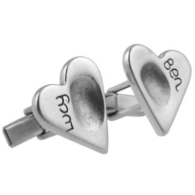 Heart Fingerprint Cufflinks