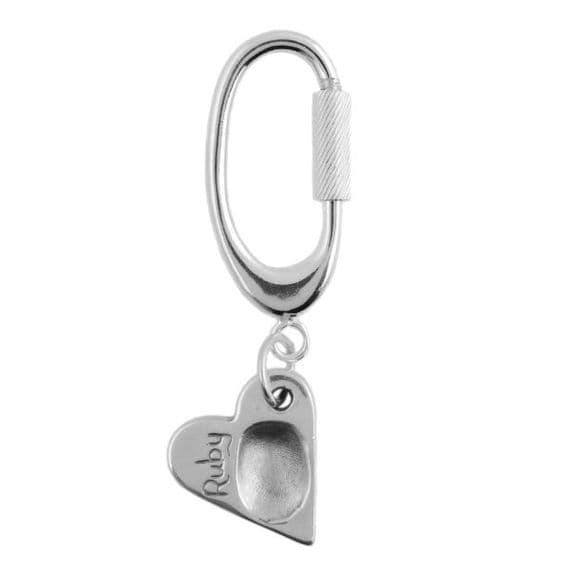 Heart Fingerprint Key Ring