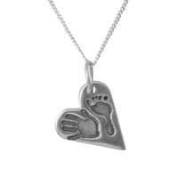Heart Hand And Foot Print Charm