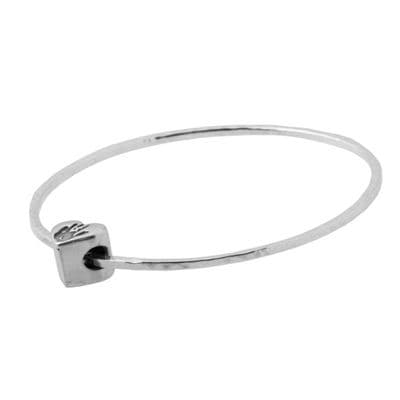 Heart Hand Print Bead Bangle