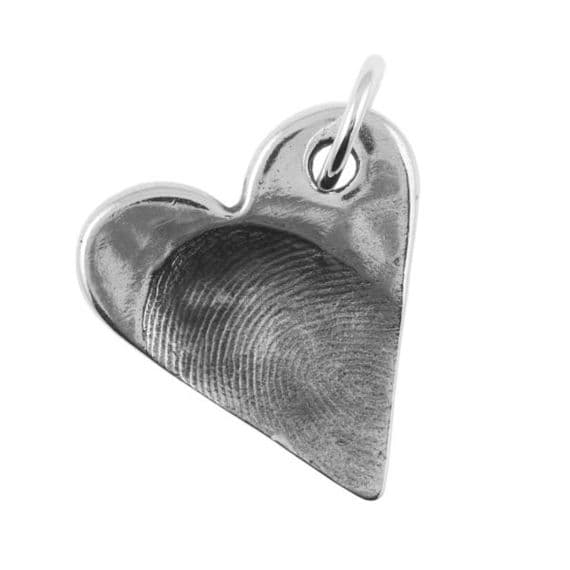 Heart Partial Fingerprint Charm