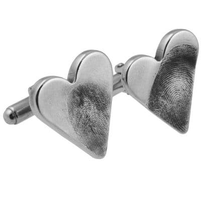 Heart Partial Fingerprint Cufflinks