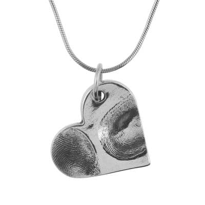 Heart Partial Fingerprint Necklace
